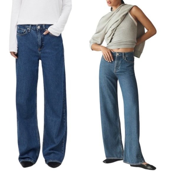 RAG & BONE Logan Featherweight Wide-Leg Jeans in Lily - NWT - Picture 1 of 11